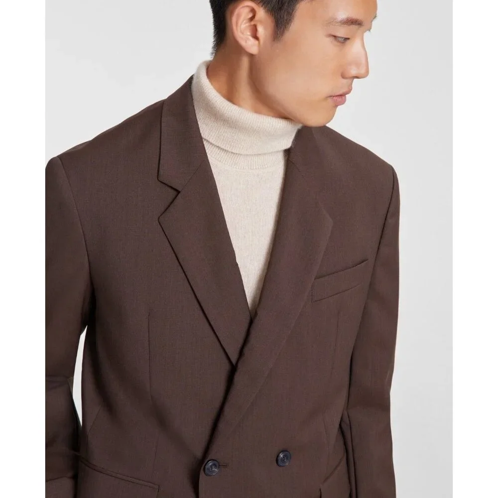 Hugo Boss Mens Modern Fit Solid Wool Suit Separate Jacket Med Brown Size 44L NWT - Picture 3 of 6